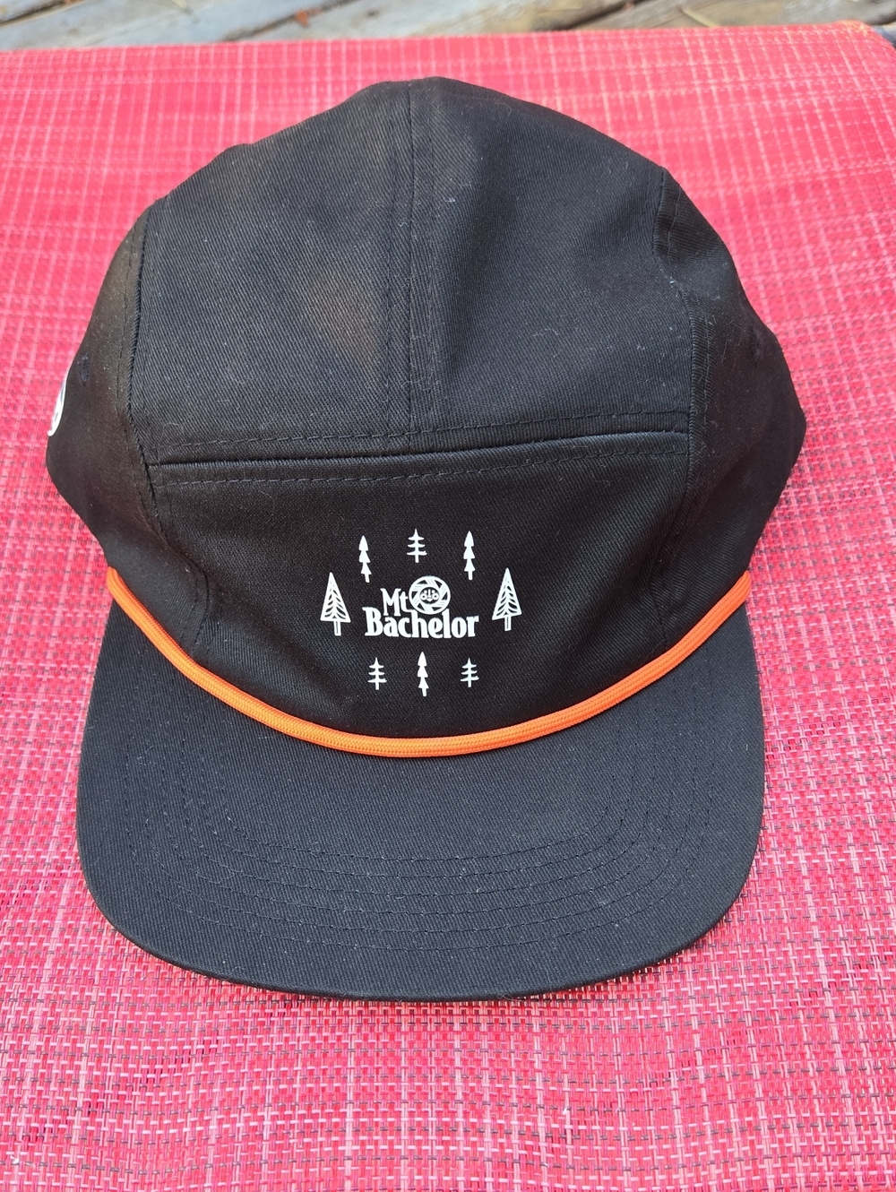 Mt Bachelor Pepsi Black Cap with Orange Trim Adjustable